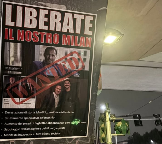 Contestazione Curva Sud, Milano tappezzata di manifesti: “Liberate il nostro Milan”