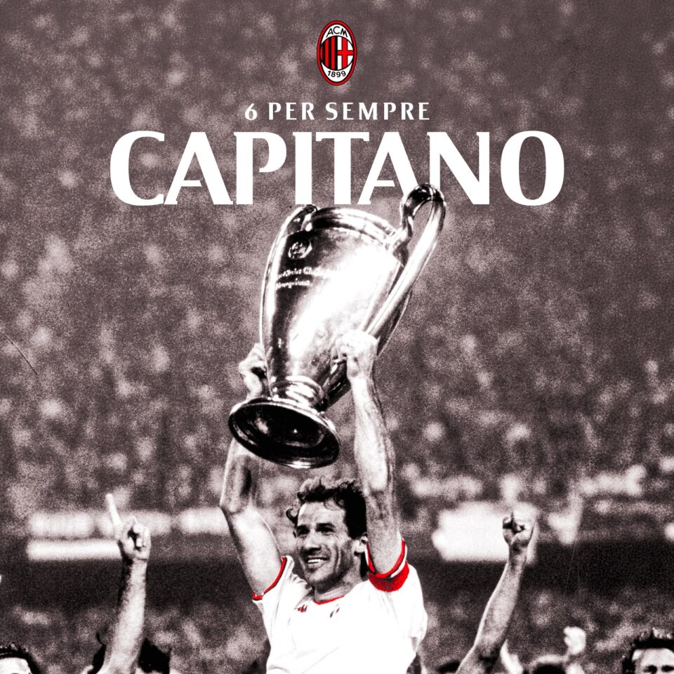 Il Milan saluta Franco Baresi: “La nostra storia è in lacrime”
